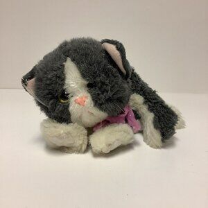 Vintage 1992 Tyco Kitty Kitty Kittens Plush Charcoal Grey & White Purrs READ